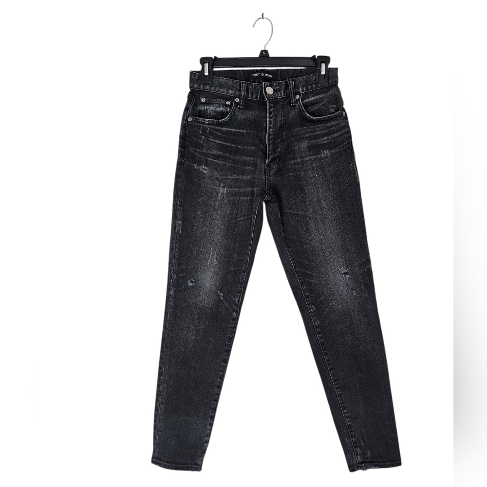 Moussy‎ Vintage High Rise Skinny Distressed Black Jeans 26 Preowned